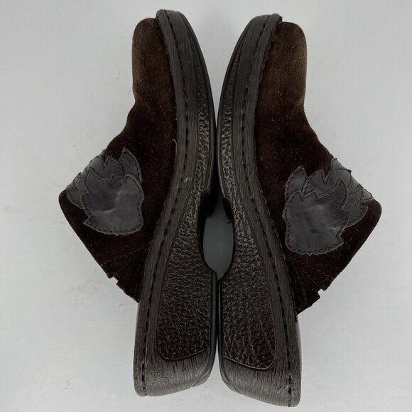 Born Brown Suede Clog Open Back Slide-On Mule Shoes Womens Size 9 EU 40.5 - Picture 6 of 9